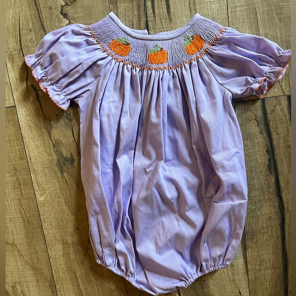 Classic Whimsy Pumpkin Spice Smocked Lavender Bubble